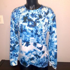 IVORY ELLA M tie dye blue/white long sleeve NWOT